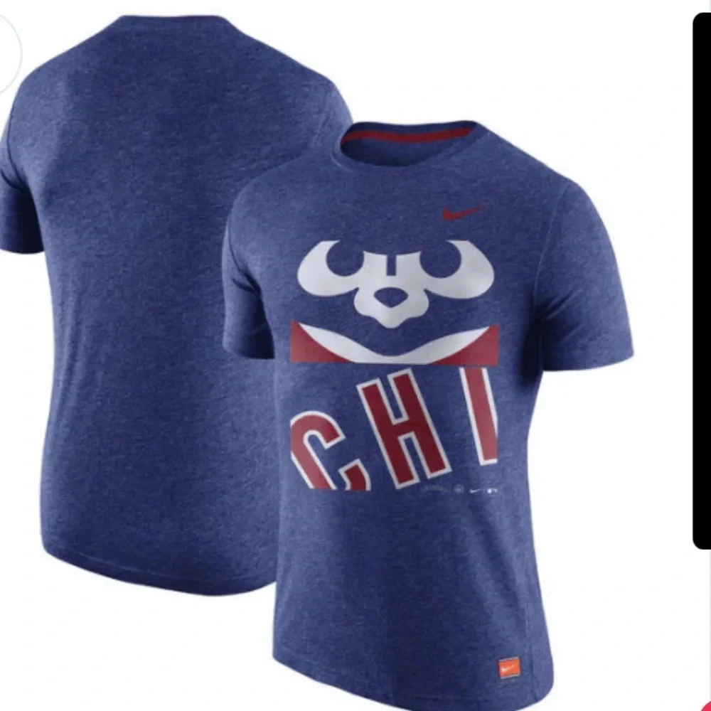 Nike Chicago Cubs Cooperstown Collection Logo Tri-Blend T-Shirt Men's Large